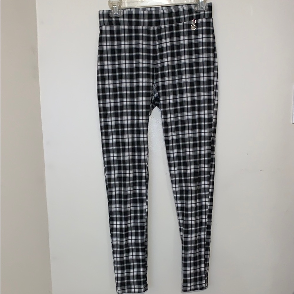 Tommy Hilfiger HoundstoothBlack and White Plaid Skinny Pull-On Work Pants